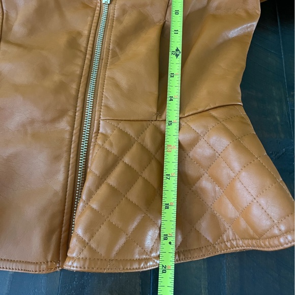 New York & Company Women’s Faux Leather Moto Peplum Jacket Size Medium - Picture 13 of 16